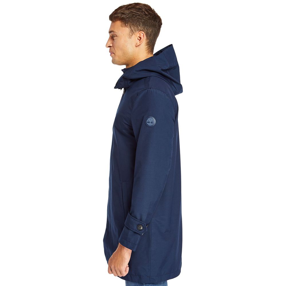 Timberland Μπουφαν Ανδρικα Σκουρο Μπλε - Doubletop Mountain Waterproof Raincoat - Greece 8502167-ED